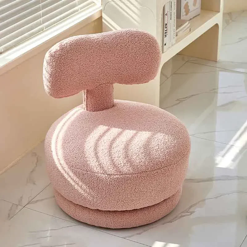 

Nordic Lamb Velvet Stool,Living Room Sofa Chair,Creative Rotating Stool,Leisure Backrest Seats,Room Moving Stool,Home Furniture
