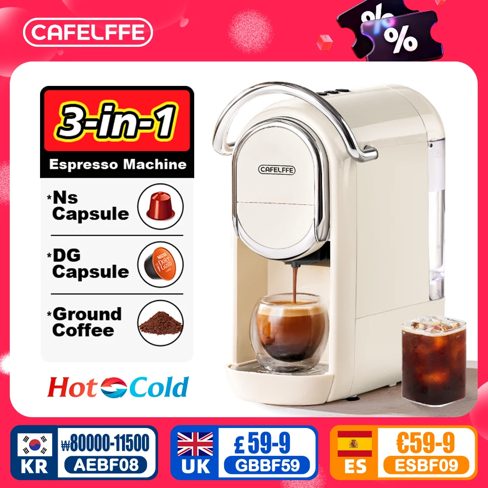 Cafelffe Multiple Capsule Coffee Machine Espresso maker Dolce Gusto Nespresso Powder cafeteria Gift for Lover,Dad,Hot/Cold 3in1
