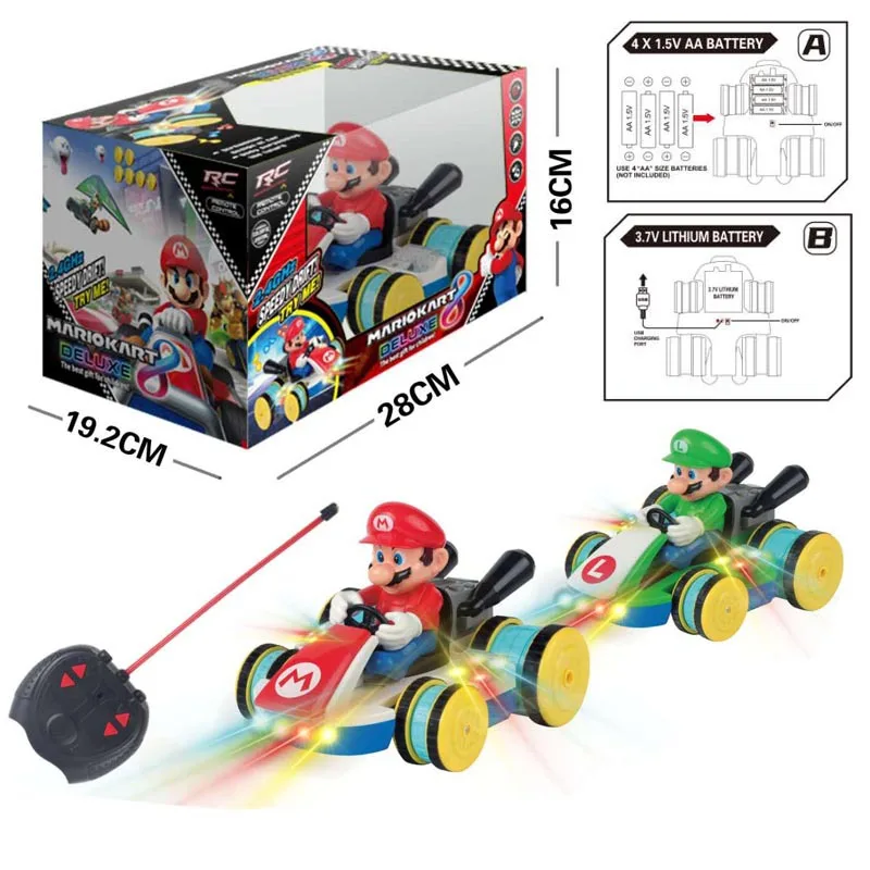 Super Mario Bros Remote Car Creative Model Toys Yoshi Luigui Super Mario action toy Figure Collectible Model Toys Gifts For Kid