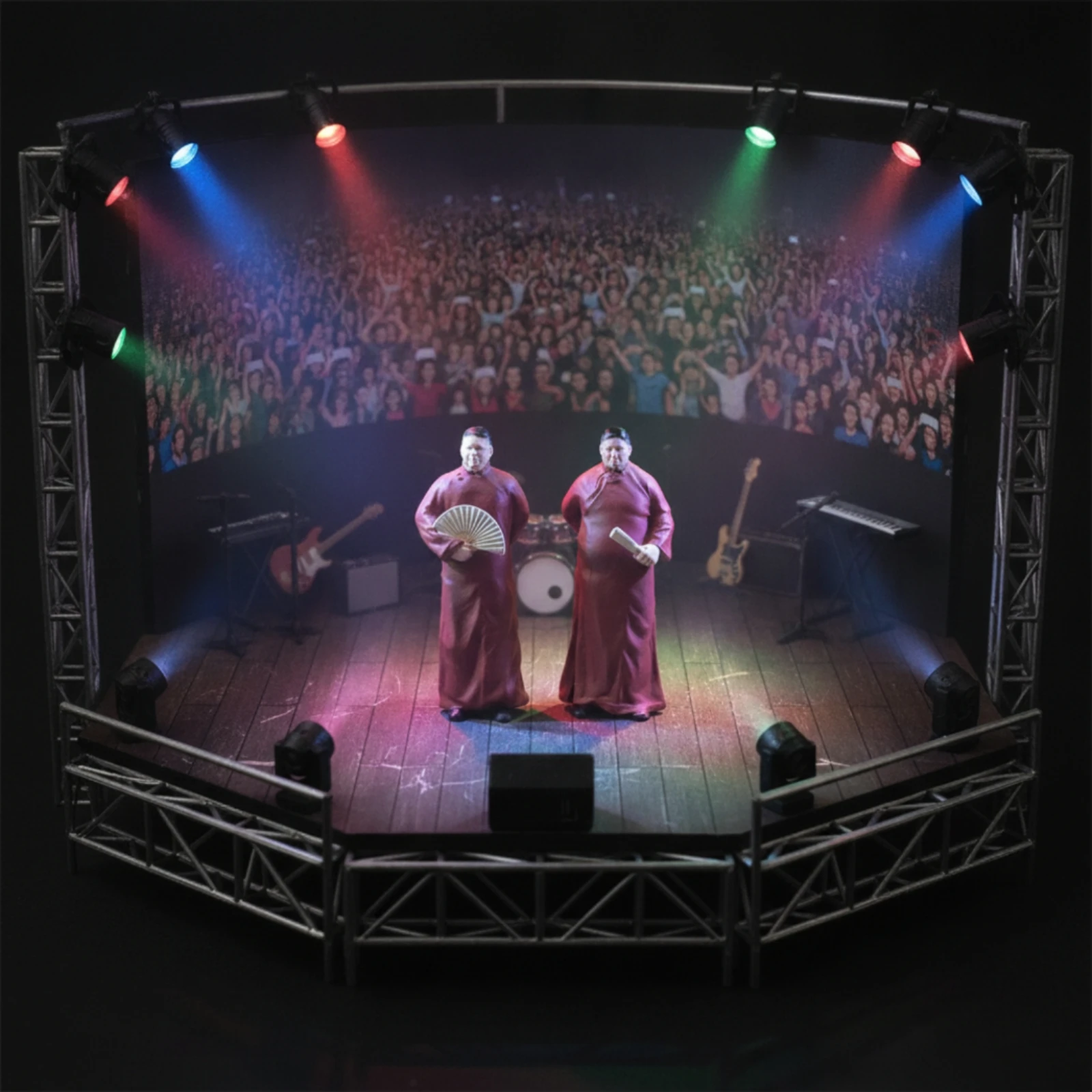 Miniature Figure Pair Compact Display Doll Standing Character Versatile Scale Model Long-Lasting for Modelers, Dioramas