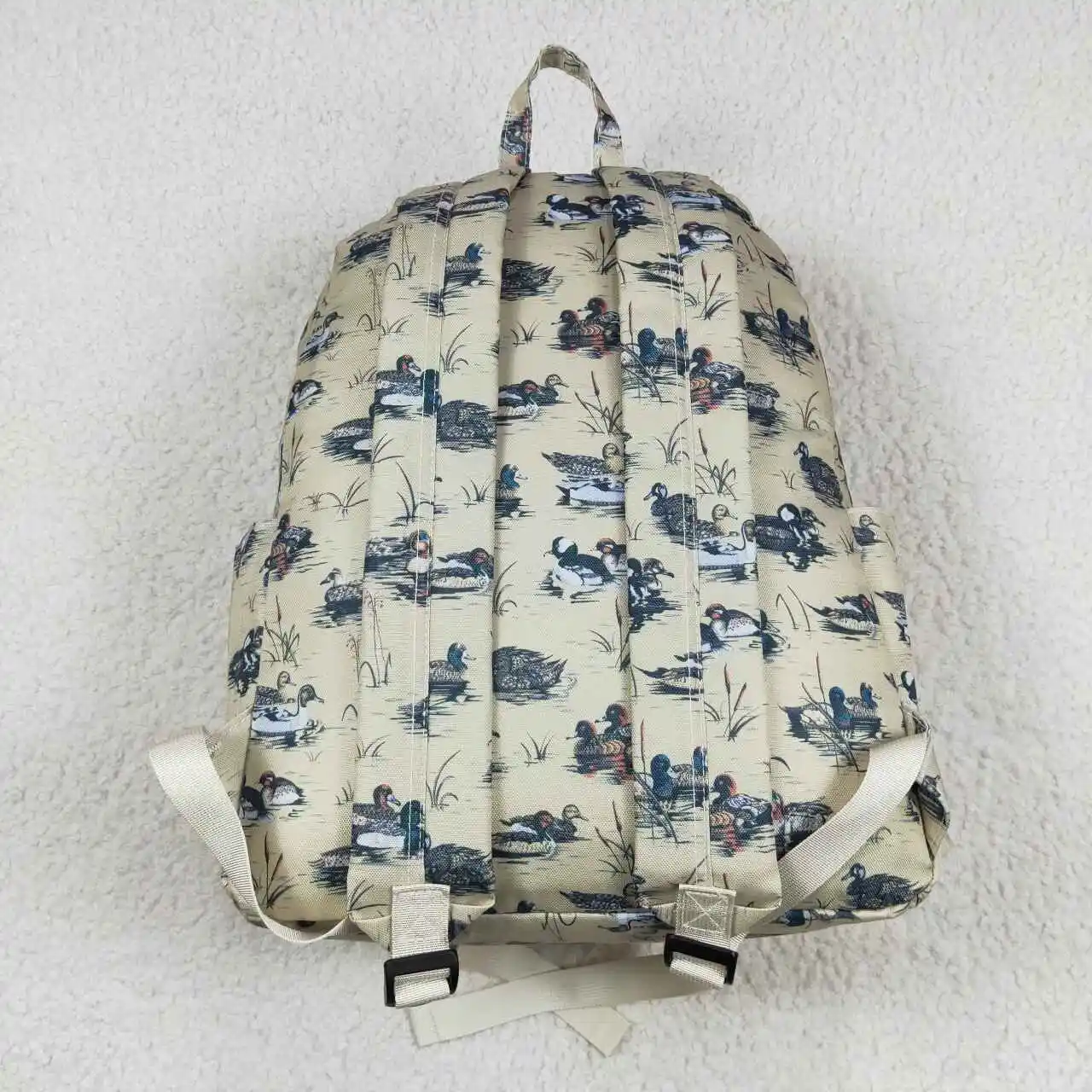 Back to School Duck Light Brown mochila para meninos, lona Material, alta qualidade, atacado