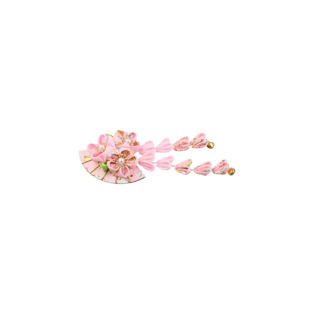 Simple Tassels Tassel Fan Hairpin Flower Sakura Japanese Kimono Headwear Kimono Hair Clip Hanfu Fan Hair Clip Girls