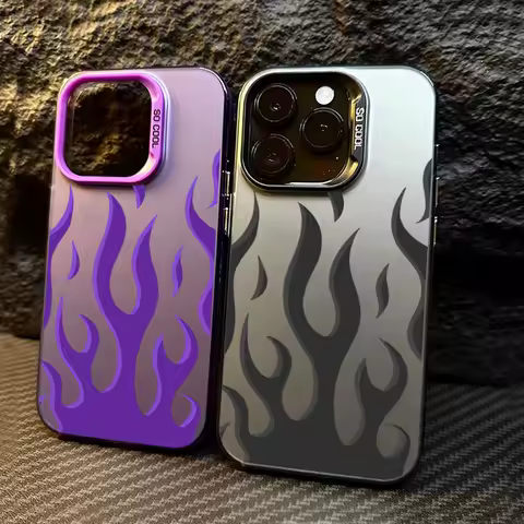 Creative Fashion Flame Fire Phone Case For Samsung S25 S24 S23 S22 S21 Plus FE Ultra A25 A34 A54 A53 A52 A36 A26 A55 A35 Cover