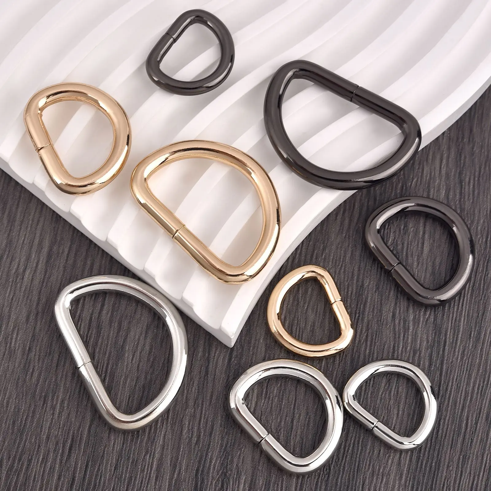 10pcs D-Shaped Buckle 15/20/32mm Metal Buckle Gold/Gun Black/Silver DIY Accessory High-Quality Hardware Shoe Bag Backpack Buckle