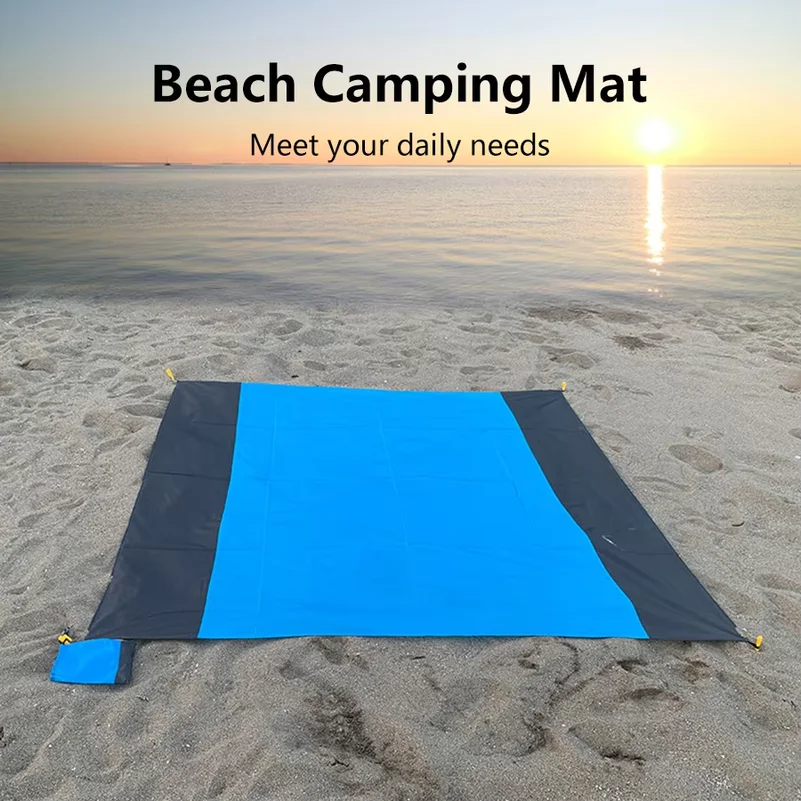 200*210cm Portable Sandproof Beach Mat Beach Blanket Waterproof Quick Drying Lightweight Picnic Mat for Travel Camping Hiking