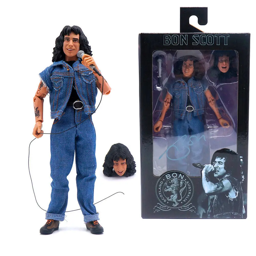 NECA Highway To Hell Angus Young Bon Scott Action Figure Model Toys Collection Friend Birthday Gift 20cm