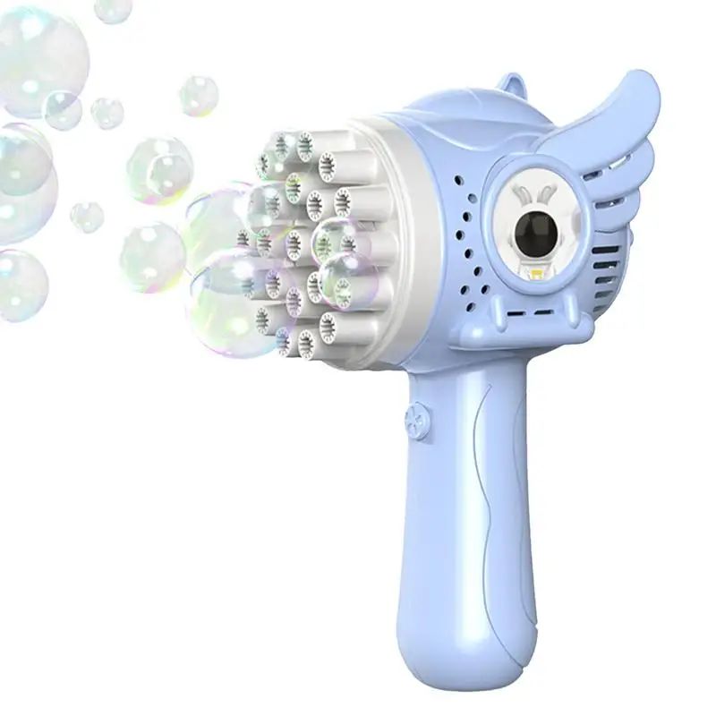 

Electric Bubble Machine 23 Holes Automatic Angel Rabbit Bubble Blower Maker Handheld Summer Toy With Solution For Outdoor Indoor