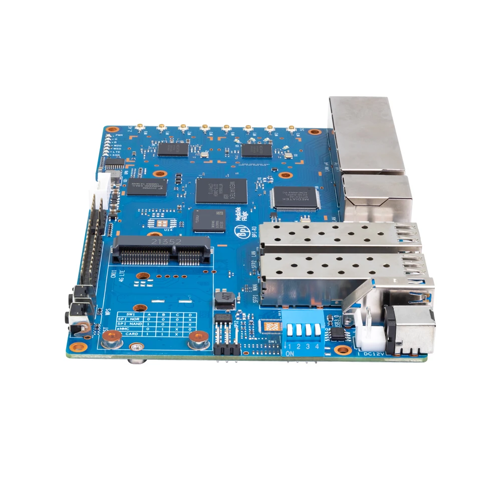 Banana Pi BPI-R3 MediaTek MT7986 Quad core Cortex A53+MT7531Chip 2G DDR RAM 8G eMMC Support Linux 5.4 EC25 LTE 4G SD Card