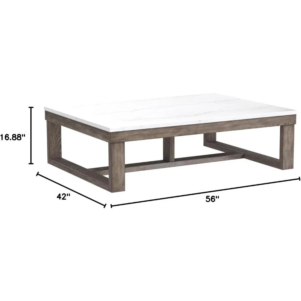 Lässiger Cocktailtisch mit Naturmarmorplatte, Weiß und Hellgrau