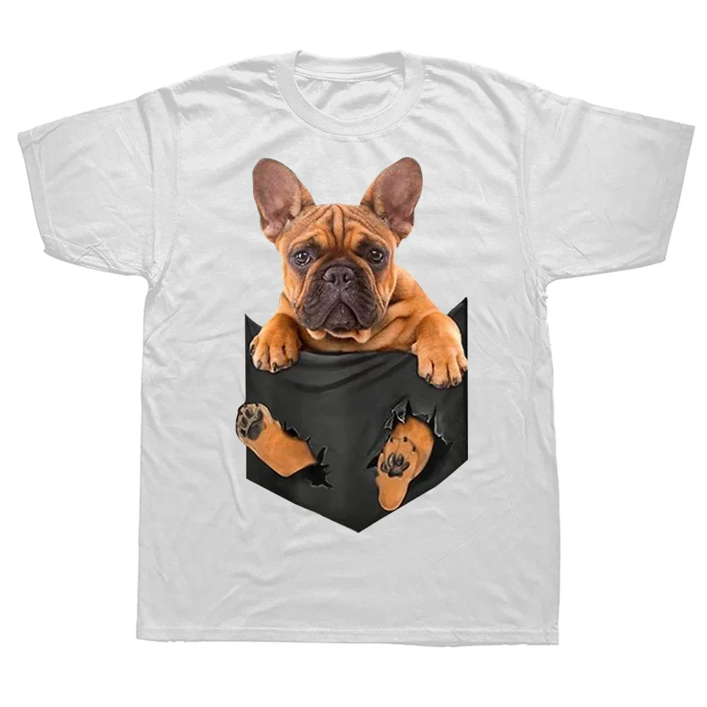 Graphic Cotton Streetwear Short Sleeve Birthday Gifts Summer Style T-shirt French Bulldog In a Pocket Dog T Shirts Mens Clothing