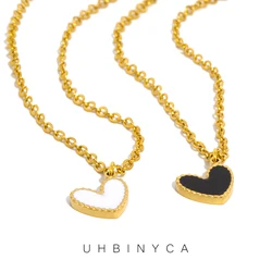 UHBINYCA Minimally Heart-shaped Pendant Necklace for Women, Featuring A Romantic Heart and High-quality Stainless Steel Jewelry