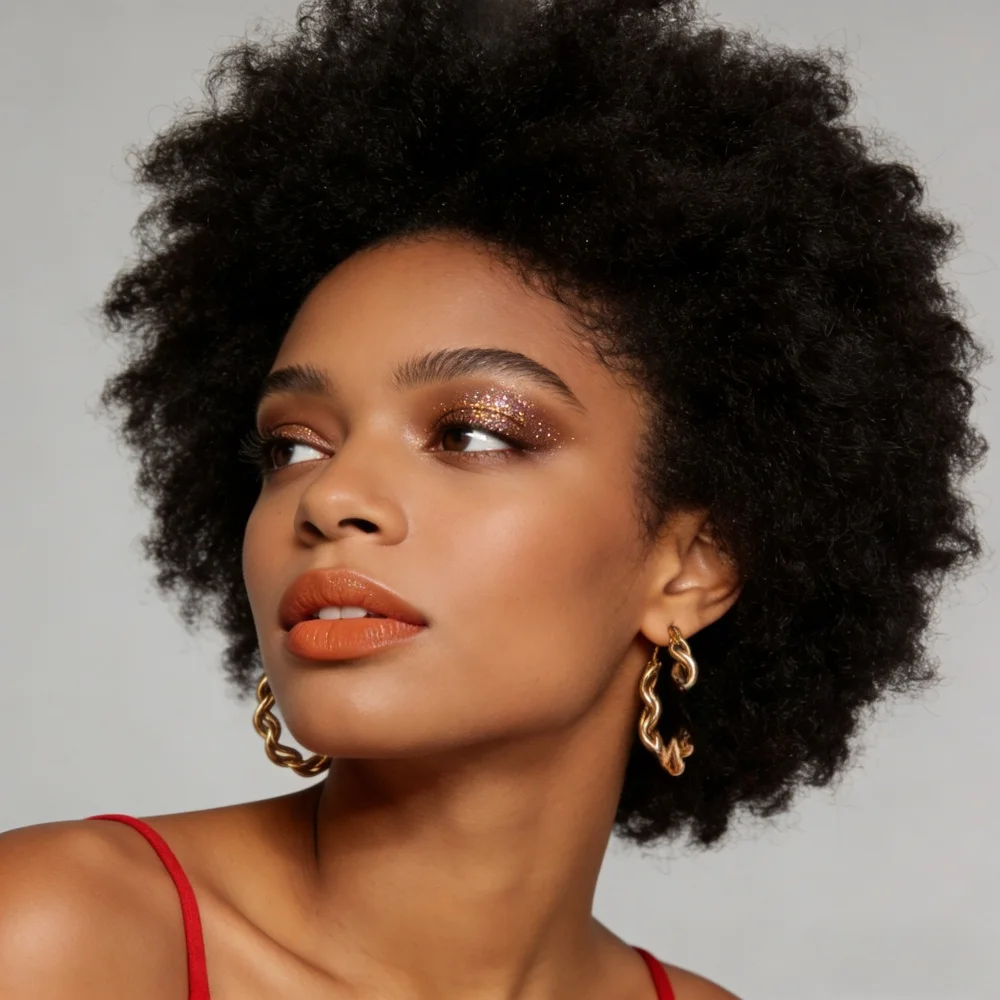 8 Inch Full Machine Made Afro Curly Pixie Wig | 100% Human Hair | Natural Looking Short Curly Wig for Daily Wear & Styling