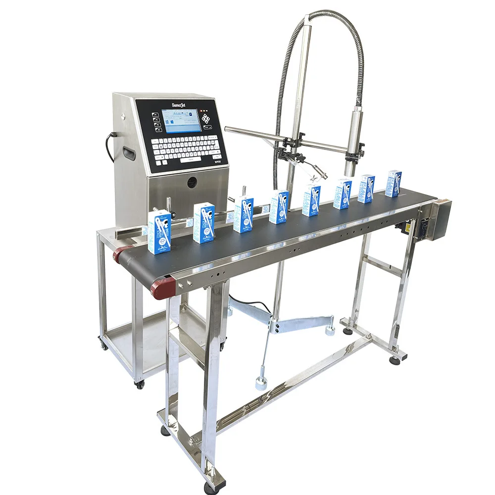 Trace Code W900 Automatic Assembly Line Industrial Grade Small Character Inkjet Printer Production Date Coding Inkjet Printer Ma