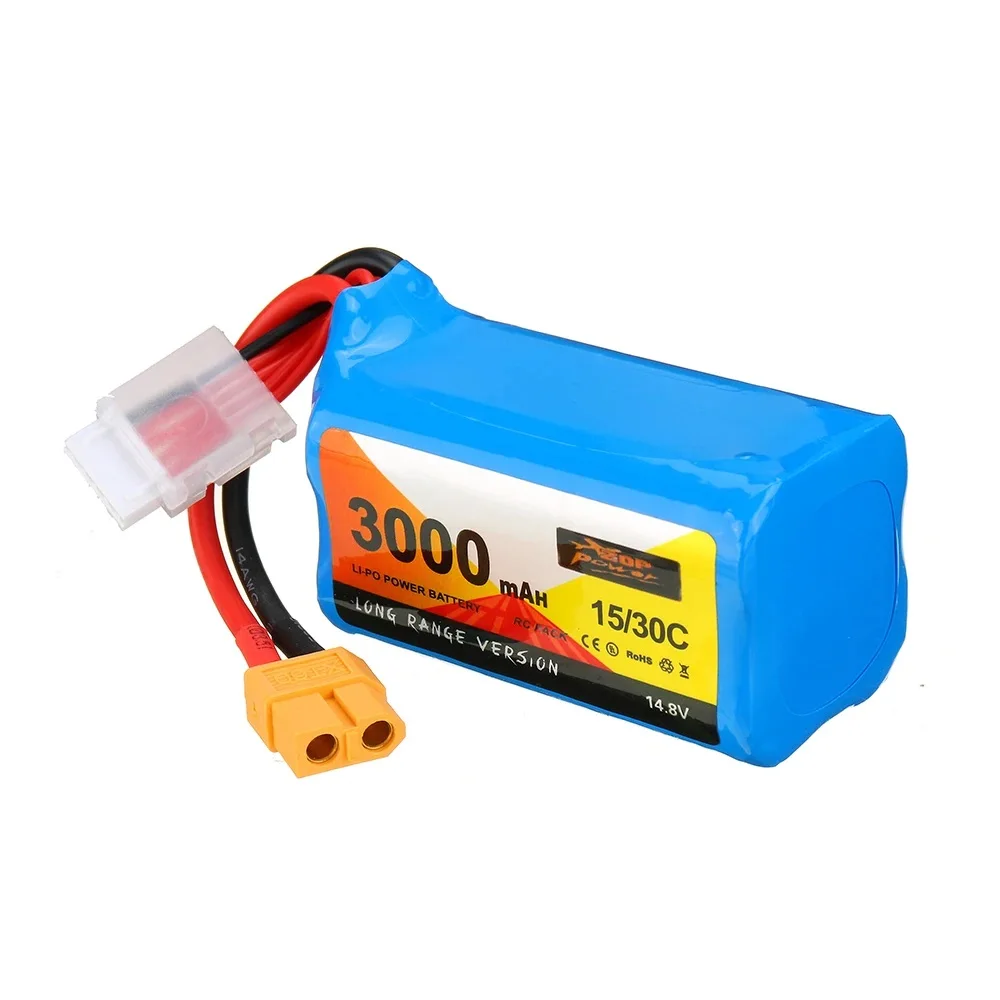 Zop Power 14.8V 3000Mah 15/30c 4S Li-Ion Batterij Xt60 Stekker Voor Rc Drone