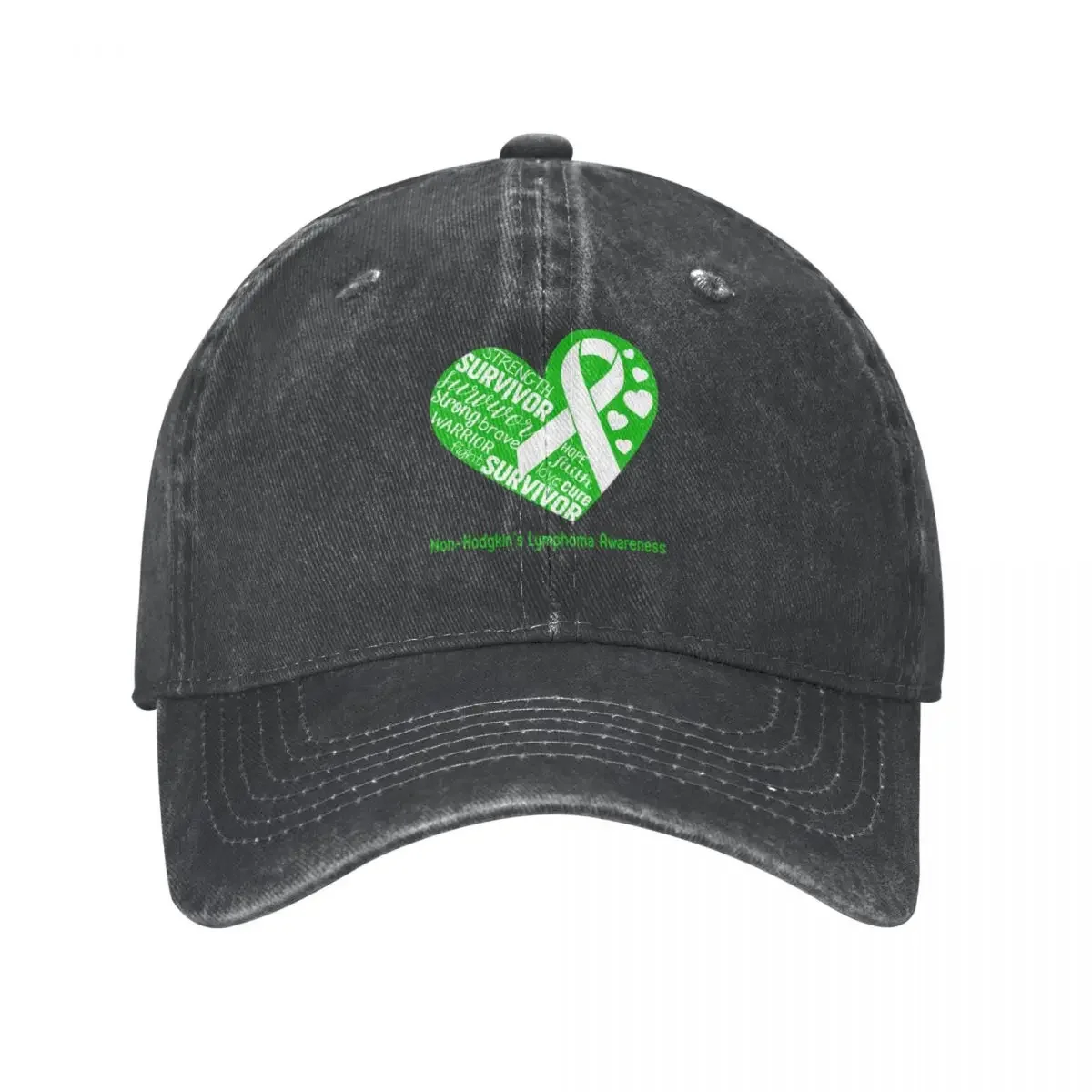 Non-Hodgkin's Lymphoma Heart Support Non-Hodgkin's Lymphoma Warrior Fighting Cowboy Hat Vintage Women's Beach Visor Men's