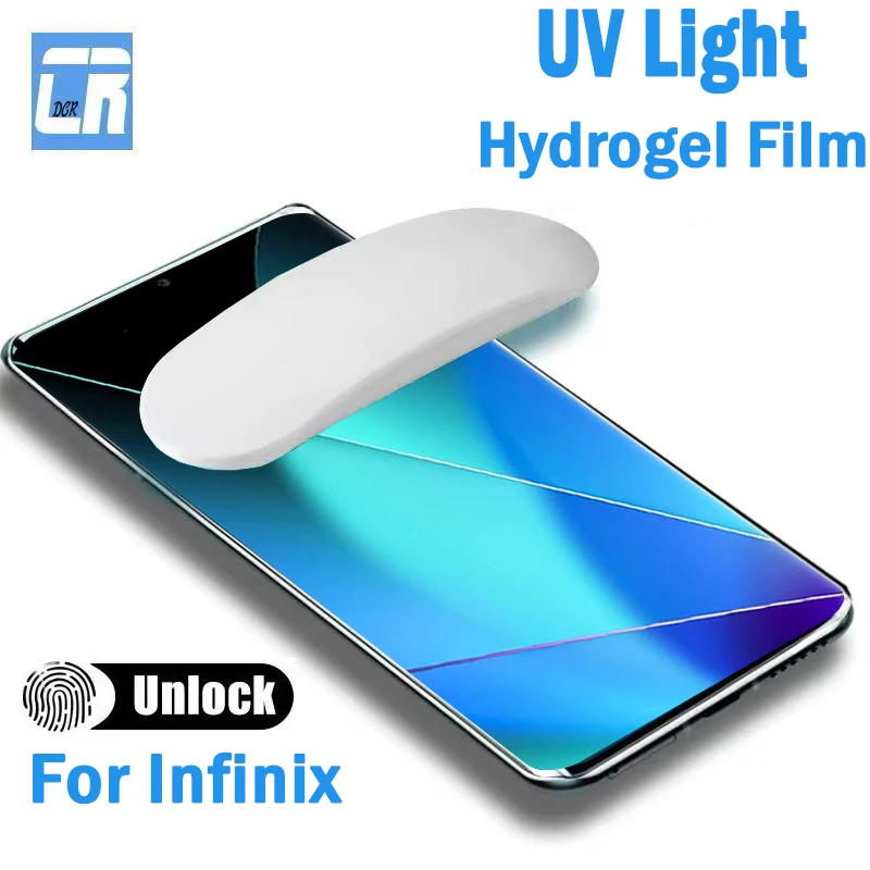 Full Curved UV Light Hydrogel Film for Infinix Zero 40 30 4G Screen Protector for Infinix Note 40S 40 Hot 50 Pro Plus Not Glass