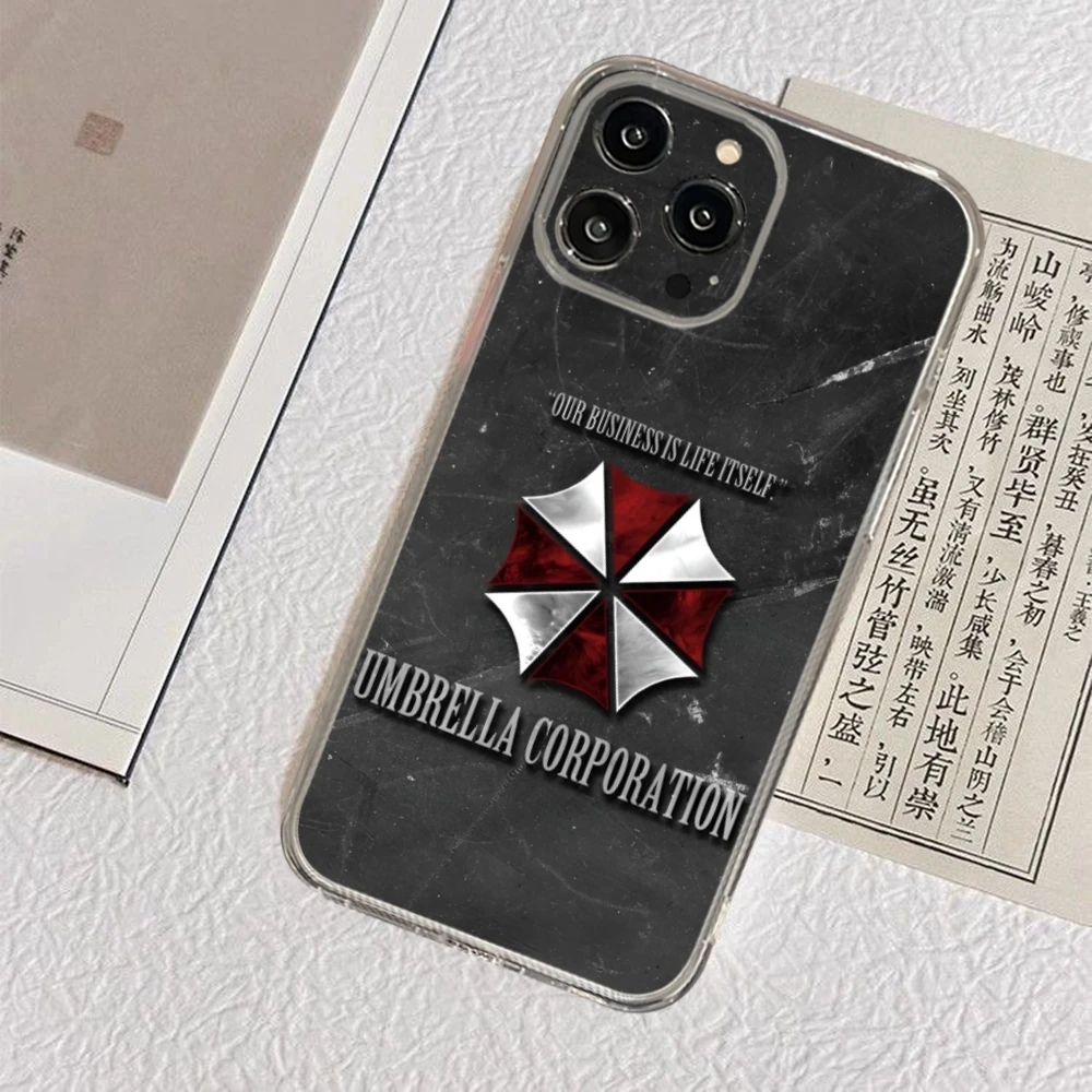 U-umbrella C-corporation Phone Case for iphone 15 14 13 12 Pro Mini 11 Max Xr X Xs 8 Plus 7 Transparent silicone