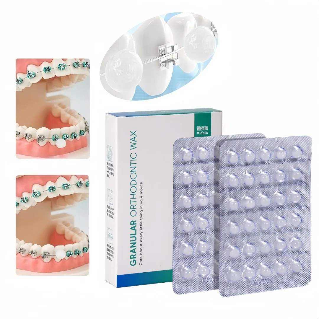 

60PCS Orthodontic Wax Granule Braces Protective Wax Individual Packaging Dental Food Grade Anti-abrasive Oral Hygiene Materials