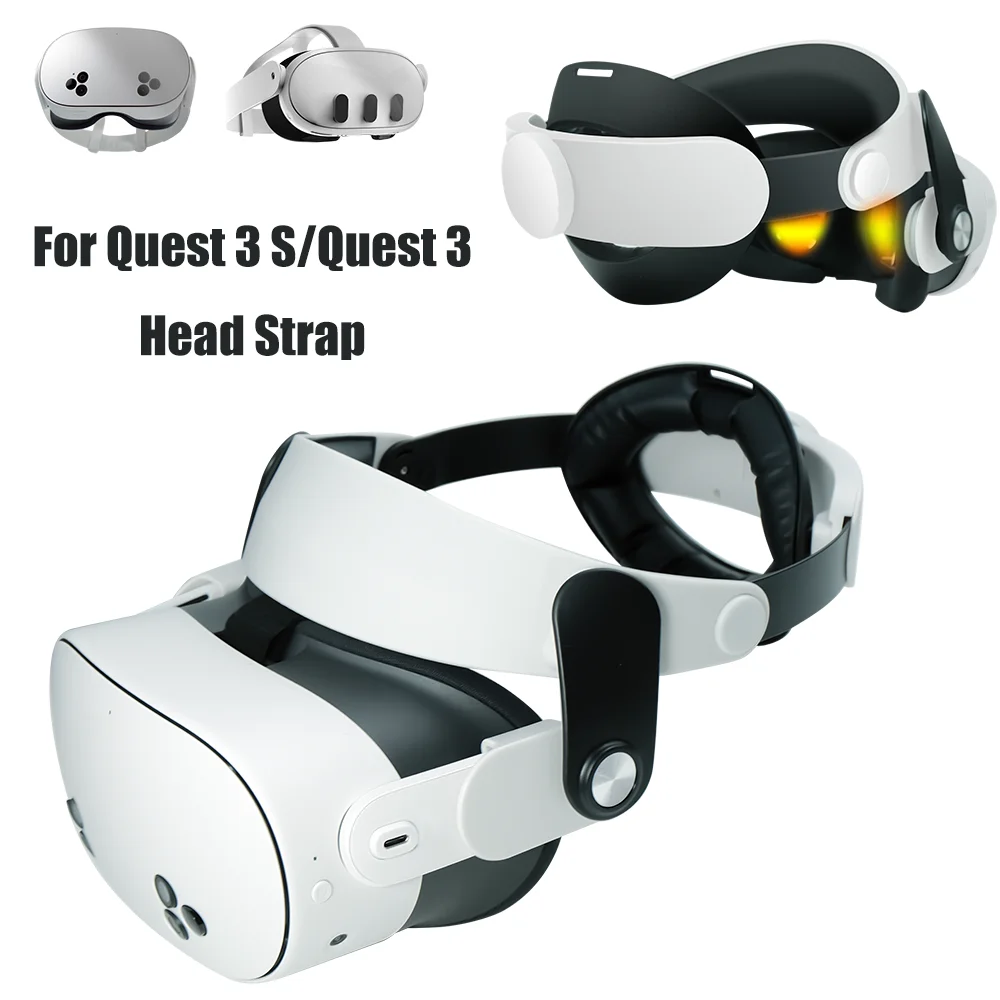 Kopfgurt für Meta Quest 3/Quest 3s vr Brille komfortable Version (m084) Virtual-Reality-Brille Stirnband verstellbare Metqu