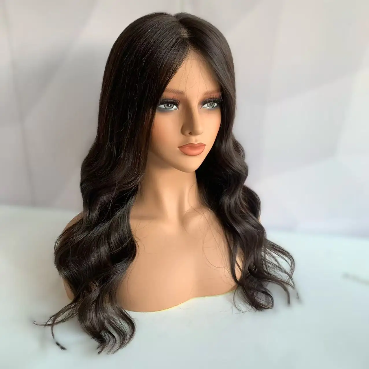 

Натуральный черный шелковый парик с полностью ручной швейной работой и силиконовой основой, медицинский парик для женщин с европейскими волосами Virgin и детским волосом