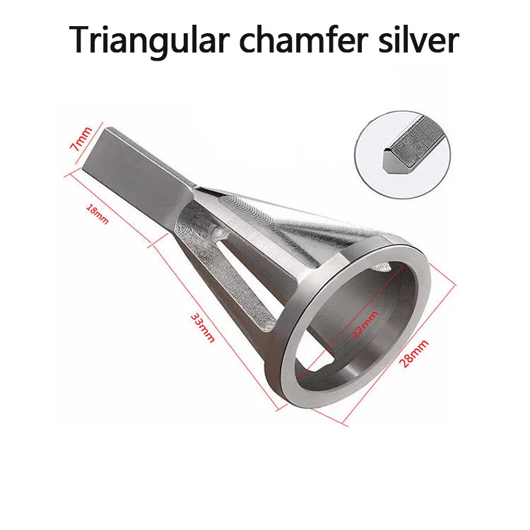 New External Chamfer Deburring Three Blade Triangle Handle Silver Electric Tool Trimming Accessories