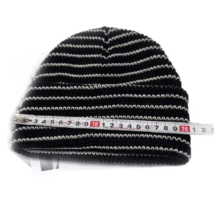 New Hat Stocking Watch Cap Hugger Toque Head Autumn Winter Striped Woolen Knitted Cold Hat Soft Warm Comfortable B8M47