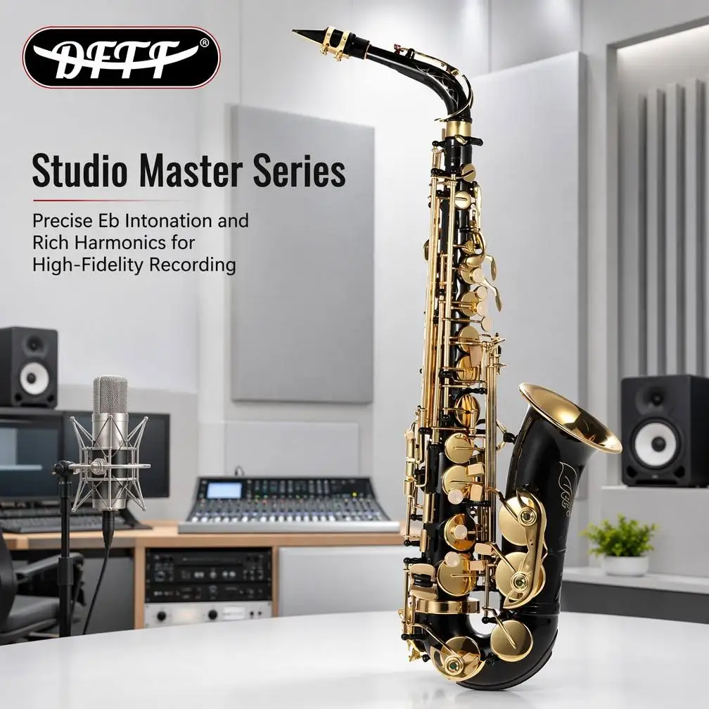 E Flat Alto Sax Brass Black Lacquer Saxophone Factory Wholesale Musical Instrument