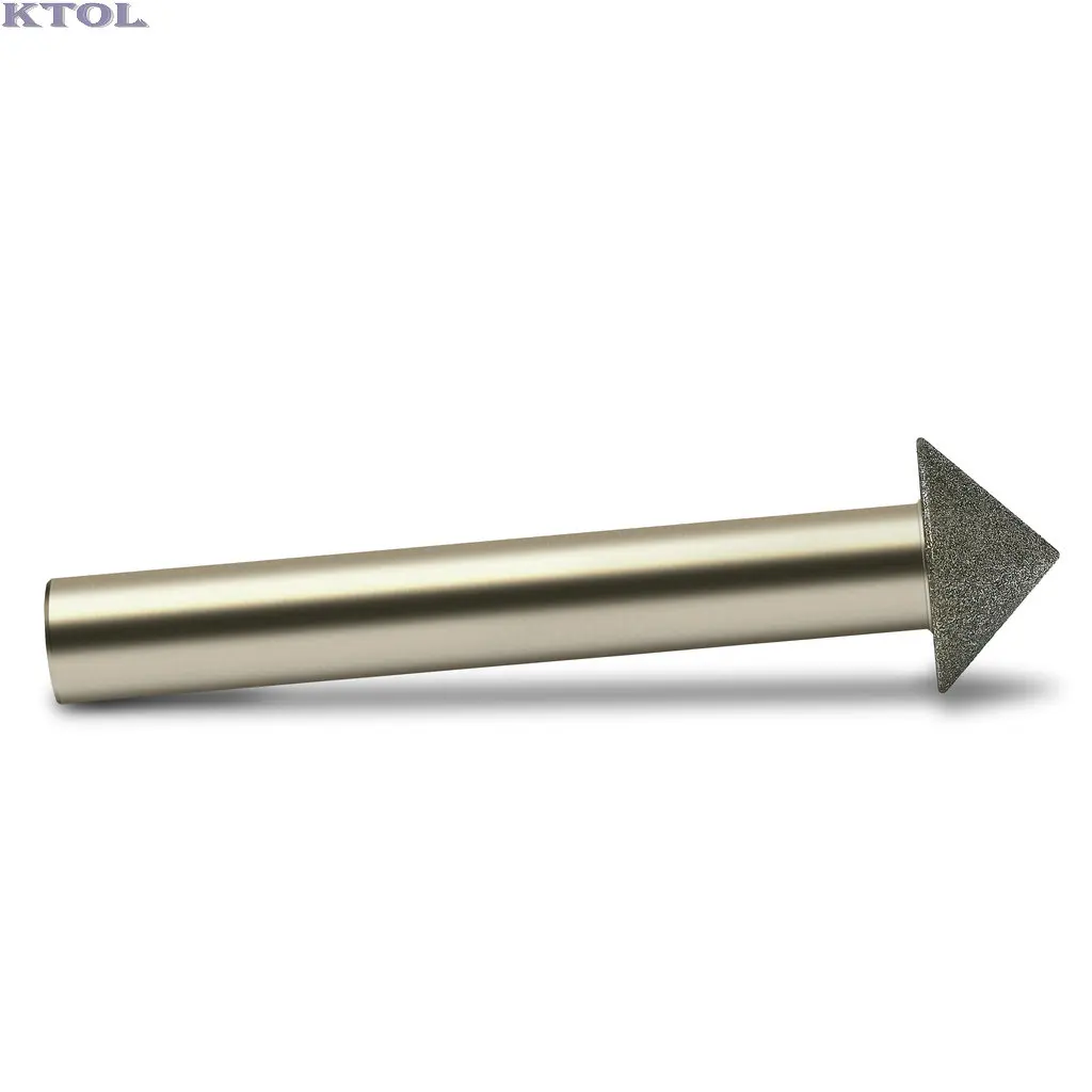 90 ángulo 10mm galvanoplastia diamante cónico cabezal de varilla de molienda 3 uds fresa de extremo CNC broca enrutadora juego de herramientas de biselado de Metal