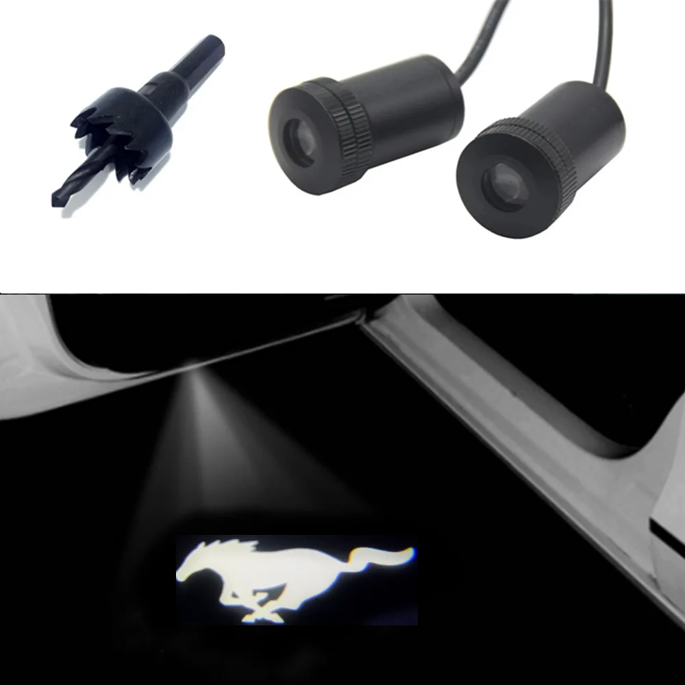 

2pcs Car Door Lights Welcome Projector LED Light For Mustang Gt 2014 2015 2016 2020 Auto Accessories