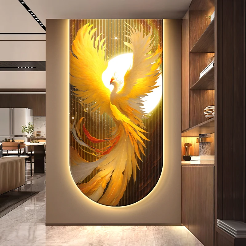 Modern LED Wall Light Lustre Corridor Living Room Dining Room Bedroom Kitchen Phoenix Mural Lamp Home Decoration Indoor Lighting