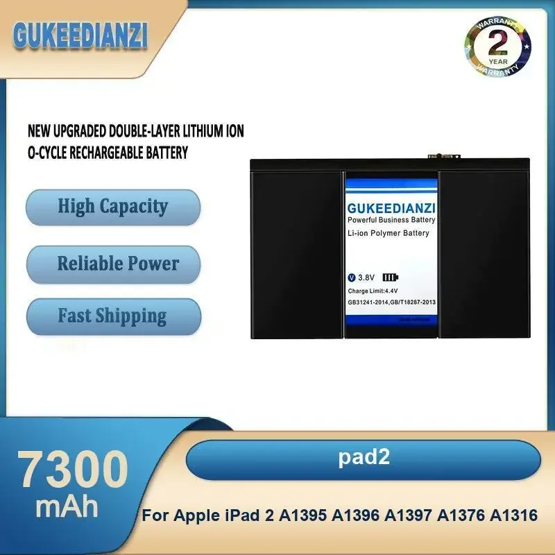 

pad2 7300mAh High Capacity Tablet Battery For Apple iPad 2 A1395 A1396 A1397 A1376 A1316