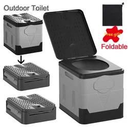 Portable Folding Toilet for Outdoor Camping Potty for Adults Kids Cover Design Seat Toilet Reusable Toilet for Picnic Car Travel