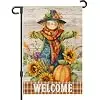 Fall Garden Flag 12x18 Inch for Outside Double Sided Fall Decorations Outdoor Yard Sign Scarecrow Welcome Banner for Thanksg llz