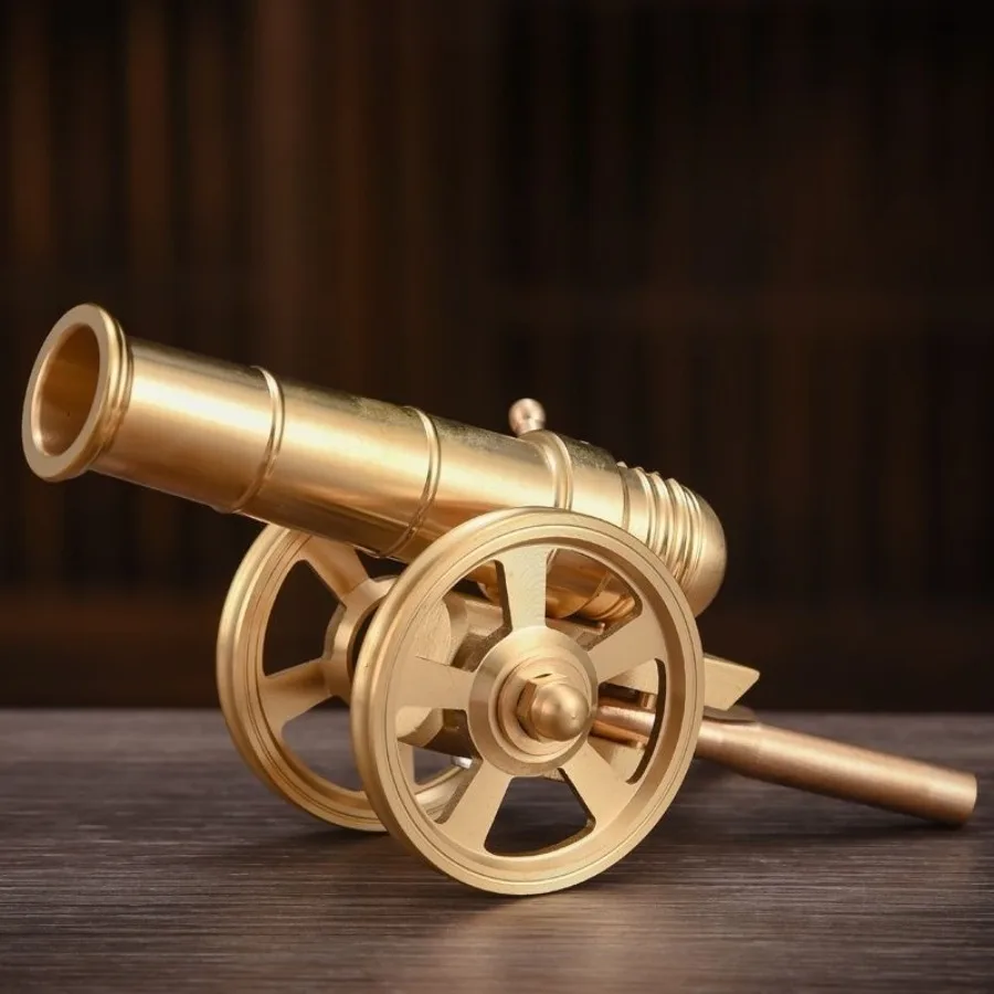Solid Brass Handmade Cannon Military Model Military Souvenir Decompression Toy Ornament Office Decor Handicraft Gift Supplies