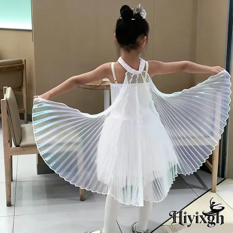 

Children's Belly Dance Wing Symphony Yarn Cloak Hand Hook Dance Performance Props Transparent Color Hanging Neck Wings New Style