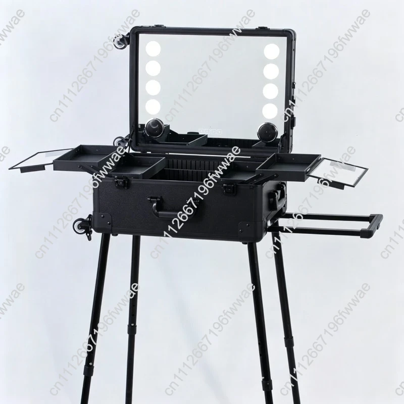 For Makeup box with light trolley Professional makeup artist makeup artist special beauty tool box light box hidden bracket