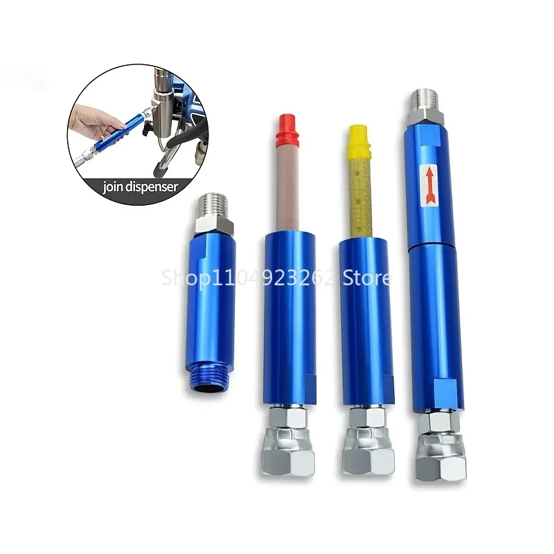 

Синий безвоздушный распылитель, фильтр с двумя соединительными адаптерами, аксессуары для безвоздушного распыления краски