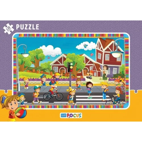 Blue Focus 130 Piece School Traffic Big size Puzzle (45x32 cm)