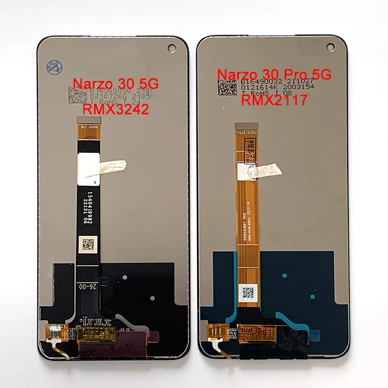 Original For Oppo Realme Narzo 30 4G 5G LCD RMX2156 Display Screen Frame Touch Panel Digitizer For Narzo 30 Pro 5G RMX2117 LCD