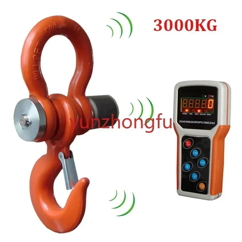 3000KG Wireless Electronic Digital Crane Scale Heavy Duty Industrial Hanging with Handheld Meter 3T