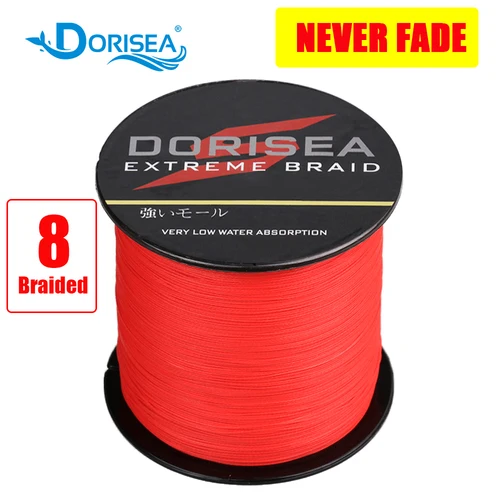 Imagen 1 del producto DORISEA ""NEVER FADE"" negro rojo 8 hebras 100M 300M 500M 1000M 2000M PE hilo de pescar trenzado multifilame