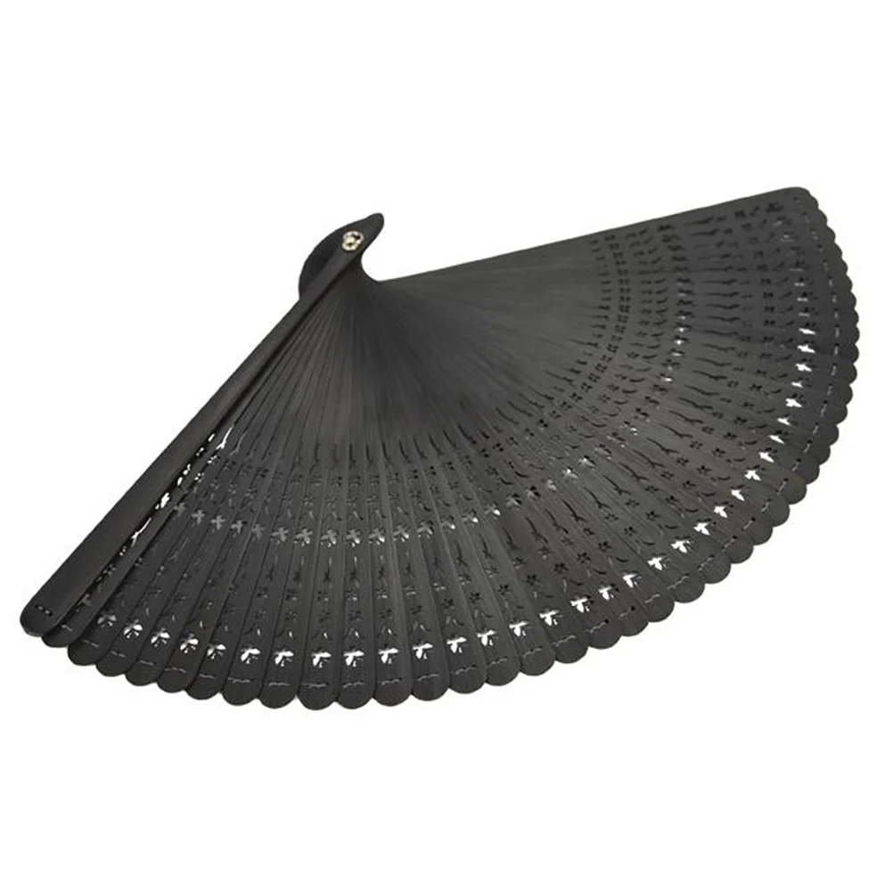 

Bamboo Fan Handmade Foldable Chinese Style Dancing Fan for Women Elegant Handheld Accessory Portable Summer Gift Black Dragonfly