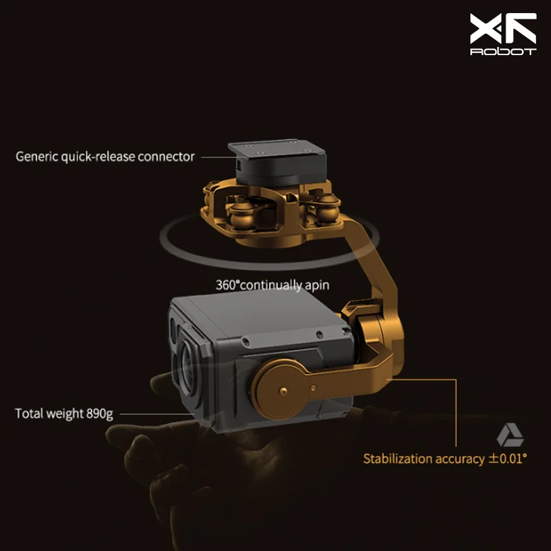 XF-Z8RC 1500X Hybrid Zoom 20X Optical Camera 1800M Laser Rangefinder Night Vision 4K Pod Payload Quick-Release Connector