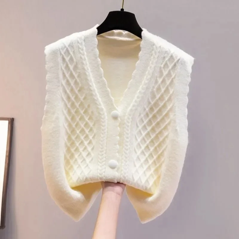 High End Sweet Soft Sleeveless Sweater Vest Jacket Women Korean Slim Short Knitted Cardigan Waistcoat Single Breasted Knit Vests