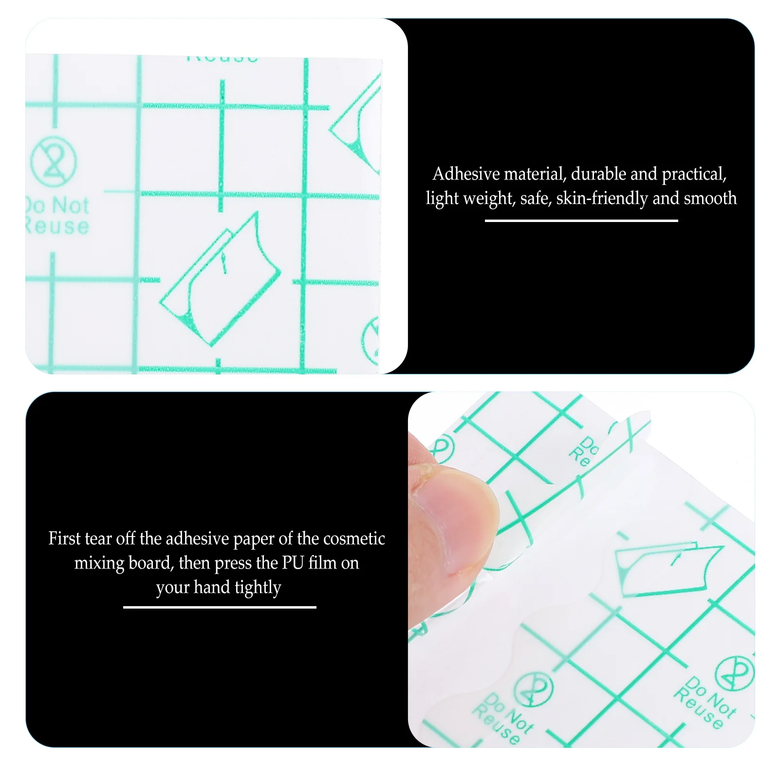 Planche de mélange adhésive, plaque de maquillage pour fond de teint liquide, plateau de couleur des ongles, Palettes à main jetables, outils de beauté, 100 pièces