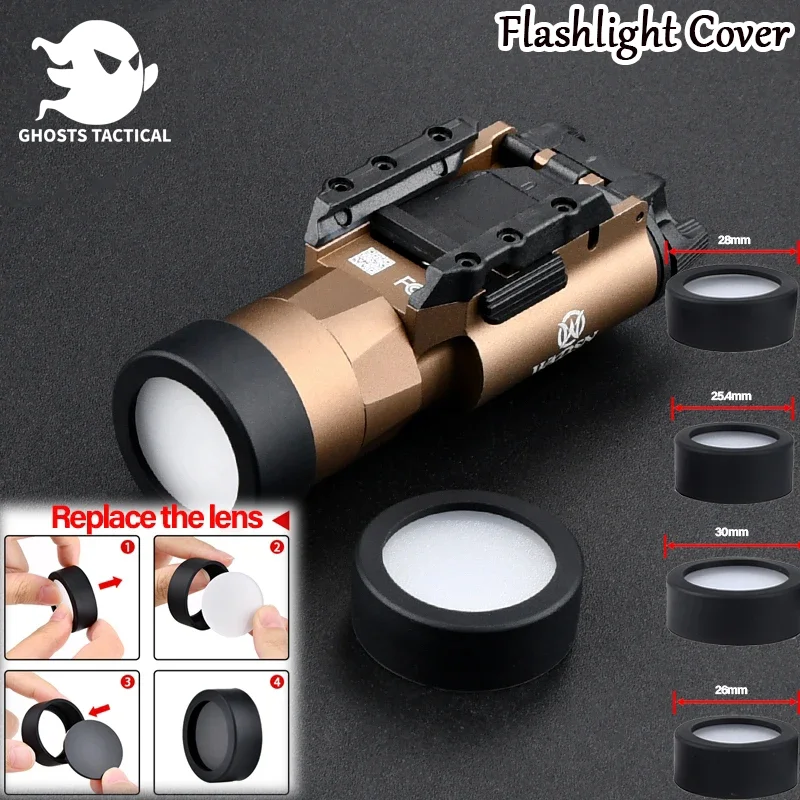 

Tactical M300 M600 X300 X300V LED Customized Lens Protective Cover Flashlight Hunting scout Accessoriy Fit 25.4MM 28MM 30MM 26MM