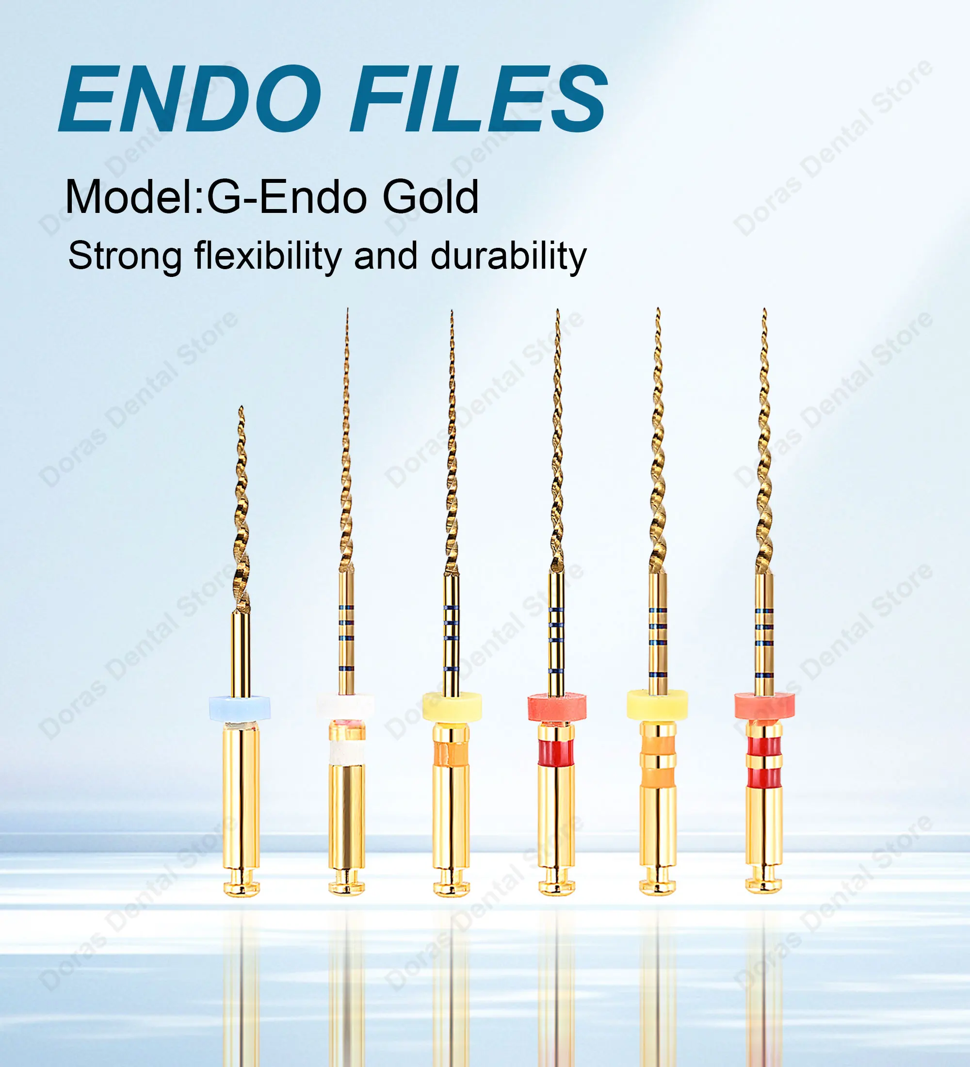 Glin Dental Heat Activated Gold Flexible Endo Files Canal Root Treatment Rotary Golden File Dentist Tools Endodontic Files