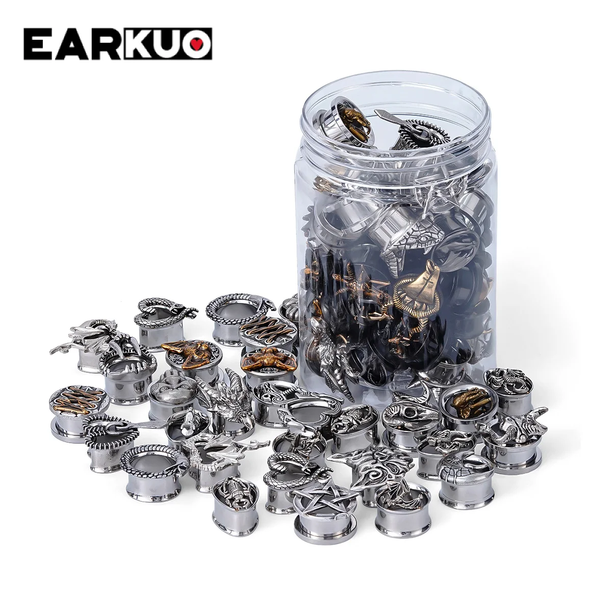 

Mystery Gift 5-10 Pairs Stainless Steel Ear Plugs Tunnels Mixed Designs Surprise Ear Stretcher for Body Piercing Jewelry