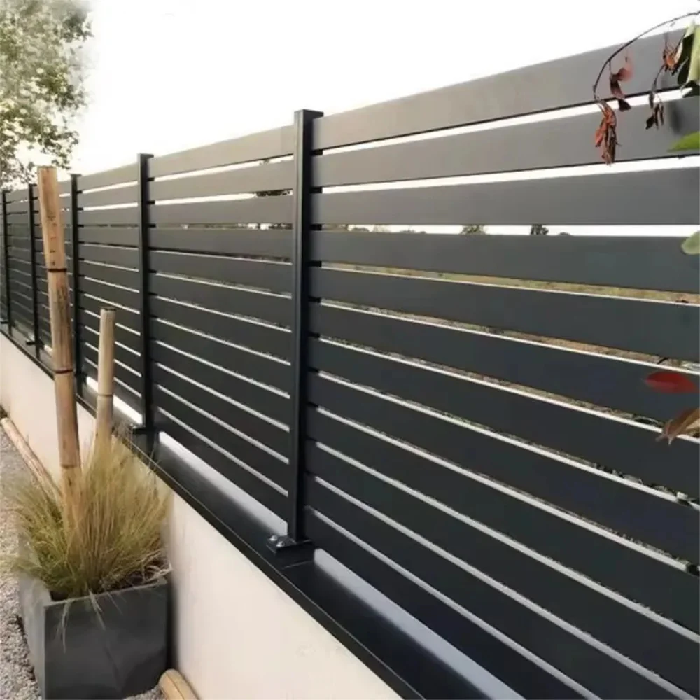 Aluminum Semi Privacy Fence Customized Splicing aluminum plate Aluminum Post Outdoor Decoration Privacy Slat Wall Screen