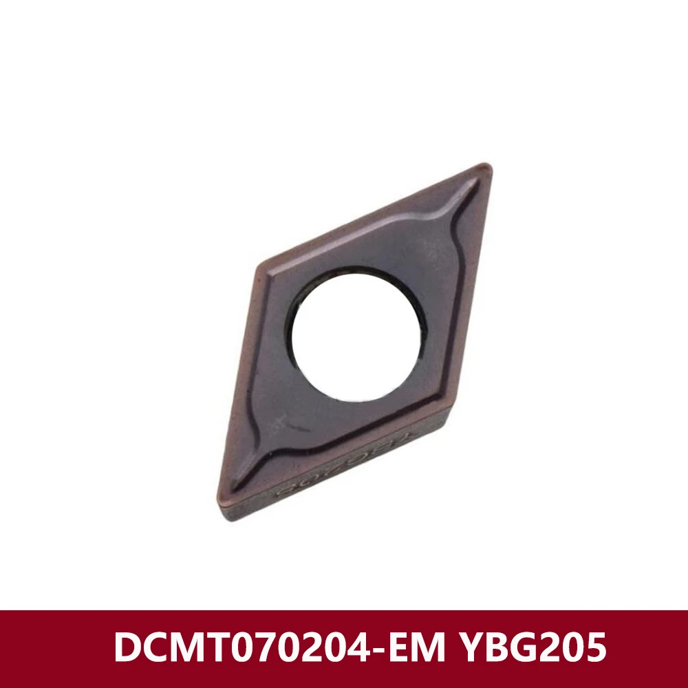 DCMT2(1.5)1-EM DCMT070204-EM YBG205 Original Carbide Inserts DCMT070204 DCMT 070204 EM CNC Lathe Cutter DCMT0702 Turning Tools